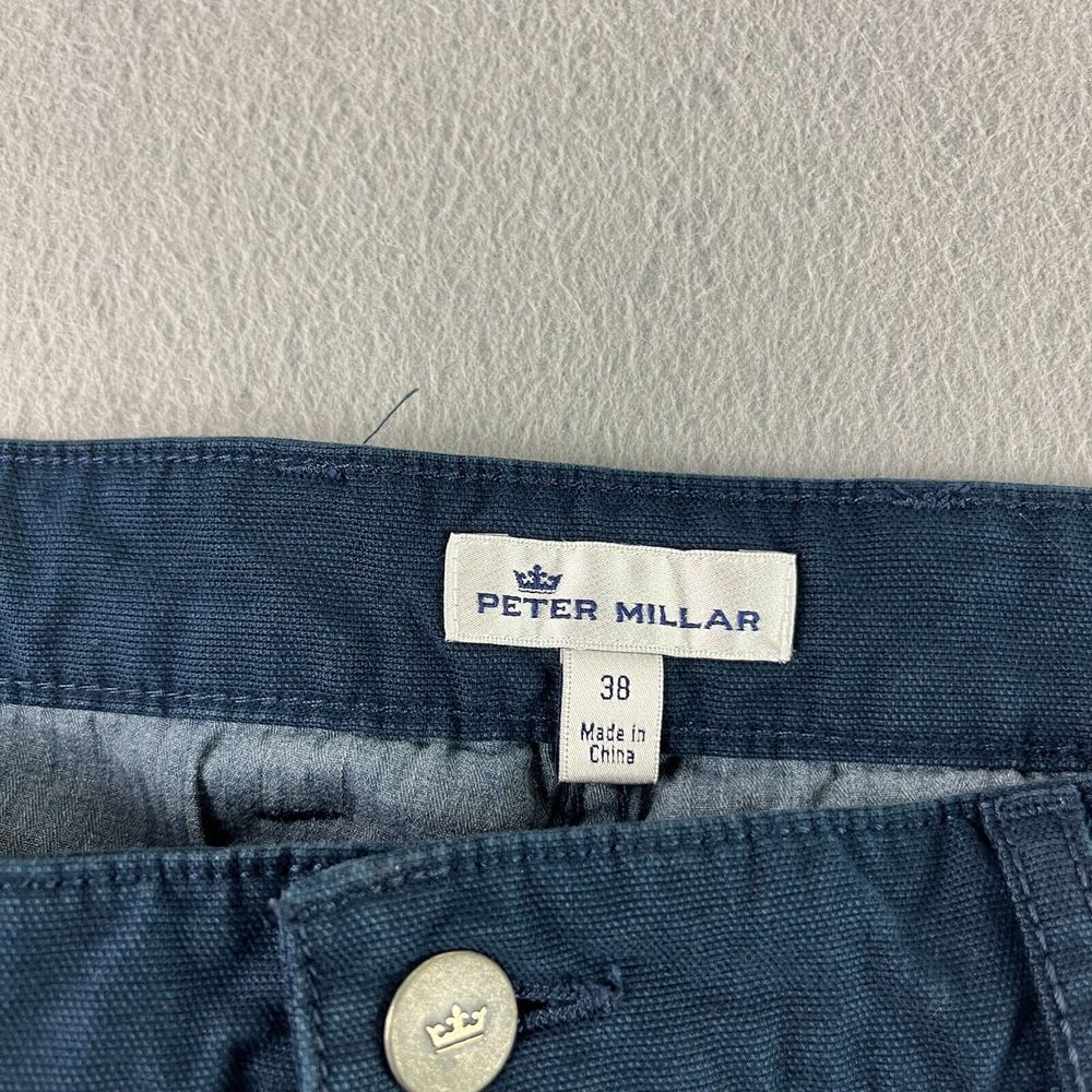 Peter Millar Pants Mens 38x28 Blue Chino Crown Vintage Canvas 5 Pocket Casual - Picture 3 of 11